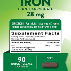 کپسول آهن نیچرز تروث 28 میلی گرم 90 عددی