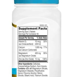 قرص کلسیم منیزیم زینک و دی 3_ 21 سنتری 90 عددی